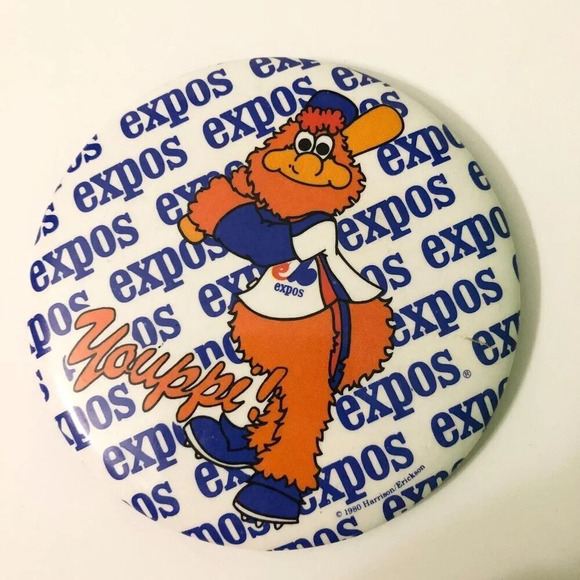 Vintage 1980 Expos Mascot Youppi Baseball Pin Back Button - Picture 4 of 13
